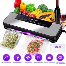 Vacuum Food Sealer Automatic Manual Sealer Dry Wet Pack Machine with 50 Bags Vac