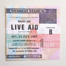 Live Aid Concert Ticket Stub