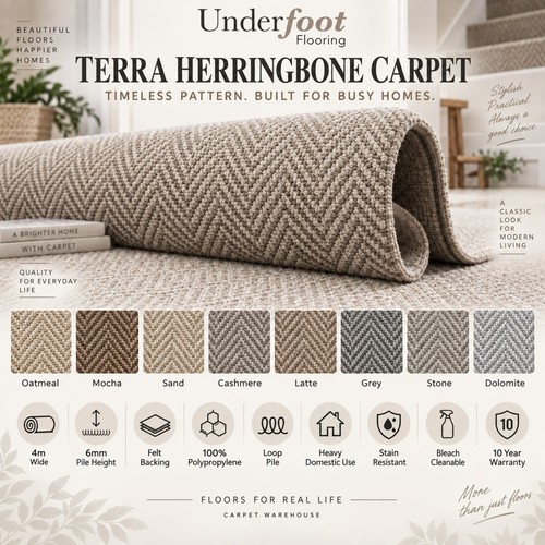 Herringbone loop carpet felt - carpet,
