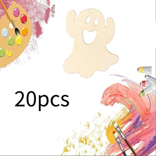 20x wooden ghost decorations - 20x,