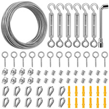 DIYLAND Wire Rope Kit, 35M/2Mm Stainless Steel Cable, M4 Turnbuckles Tensioner K