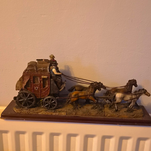 Painted resin horse - resin, horse-drawn