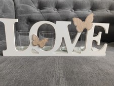 Love Lettering Wooden Ornament & Candle Holder x 4 Living Room Decor Butterflies