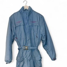 Invicta Vintage 80s Blue Ski Suit Women’s Size 14 Retro One Piece Snow Suit