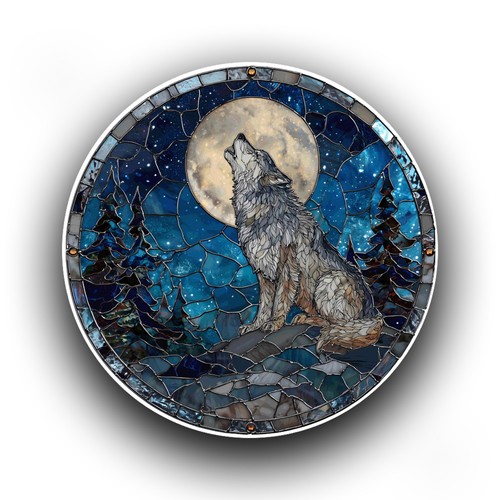 Howling wolf forest stained - howling,