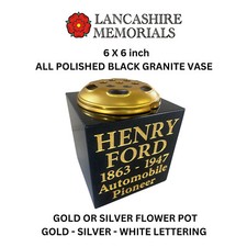 Black Granite Memorial Flower