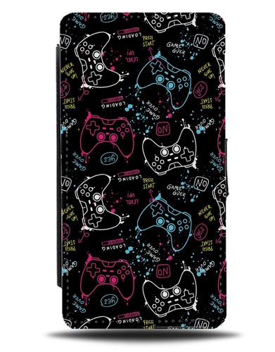 Gamer pattern flip wallet case - flip,