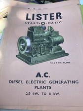 LISTER AC DIESEL Generating Plant ENGINES COLOUR FARMING TRACTOR BROCHURE 1954