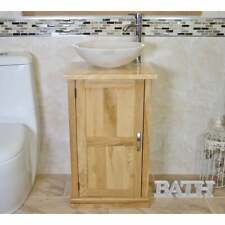 Bathroom Vanity Unit Cloakroom Oak Golden Onyx Stone Wash stand and Marble Basin