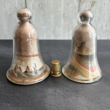 Antique Victorian Alum Bay Sand Bell Jar Paperweight C 1900 Isle of Wight