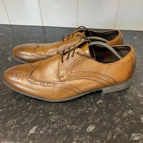 Mens brown leather clarks - brown,