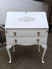 Elegant White Shabby Chic French Style Writing Bureau