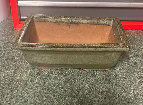 Bonsai pot rectangular glazed - bonsai,