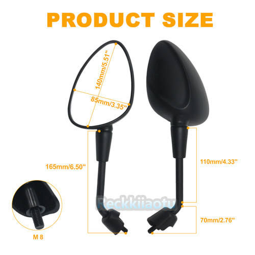 Short rearview mirrors - mirrors, for