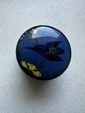 Longpark Torquay Ware Pottery Lidded Dish In  Blue Colourway with  Kingfisher