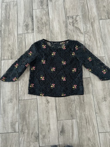 Zara black lace - zara, top
