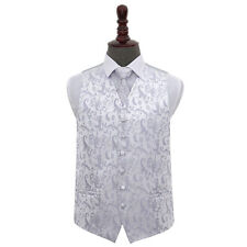 DQT Premium Woven Floral Formal Casual Tuxedo Mens Wedding Waistcoat Tie Set
