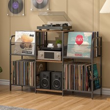 Record Player Stand with Vinyl