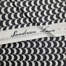 Sanderson Lawn Fabric Off Cut Black White The Artistocrat Of Cotton Vintage Rare
