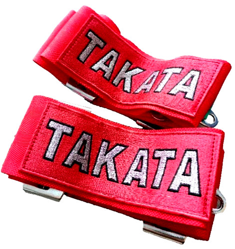 Red takata racing seat belt - red,