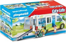 Playmobil 71329 City Life School Bus, Large school bus with sliding door and fo