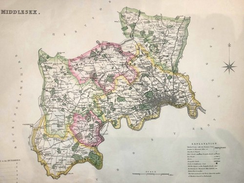 1830 middlesex map with - 1830,