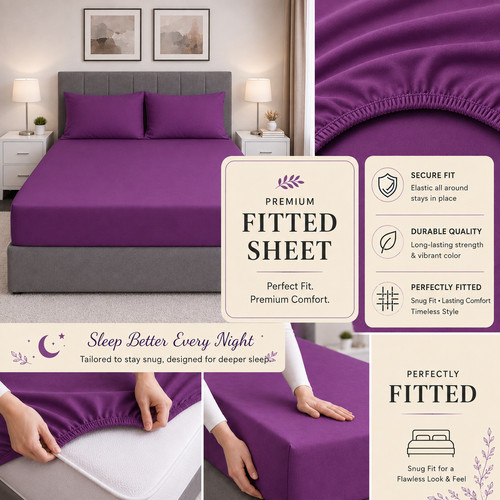 Fitted sheets polycotton plain - sheets,