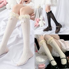 Fashion Forward Fishnet Over Knee Socks with Ruffled Details for Women