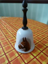 Grand National Red Rum winning horse bell Vintage Porcelain bell wooden handle