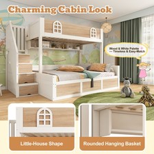 SURUEO Kids Staircase Bunk Bed