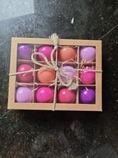Anthropologie Opaque Glass Baubles Ornaments Set of 12 Rainbow small Xmas Decs