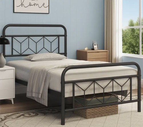 Single metal bed frame with - single,