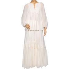 Chloe Cream Crinkle Silk Lace