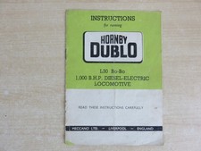 Instructions for running Hornby Dublo L30 Bo-Bo 1,000 B.H.P Diesel Electric.