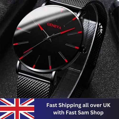 Mens watch ultra - thin, black