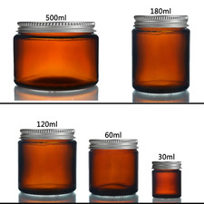 Amber Glass Jars with Airtight