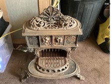Antique Victorian Gypsy Queenie Stratford Small Cast Iron Stove Fireplace