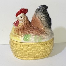 Vintage Colourful Ceramic Chicken Egg Holder Made In Japan 20 X 16 Cm
