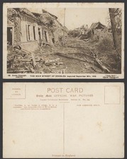 WW1 Daily Mail Old Postcard The Main Street of Combles, Captured Sept. 28th 1916