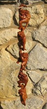 Wooden Hanging Cheeky Monkeys with Baby Set of 5 Hand Carved in Bali Fair Trade 