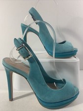 KURT GEIGER Carvela RRP£120 Turquoise Suede slingback heels. new! platform. UK4