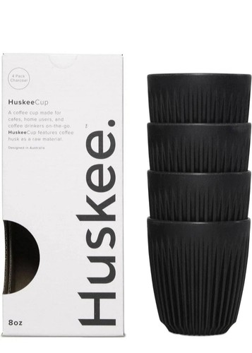 Huskeecup cups charcoal 8oz - -,