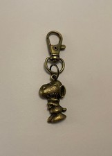 Snoopy Cartoon Character Charm Keychain Swivel Clasp Keyring - Antique Bronze 