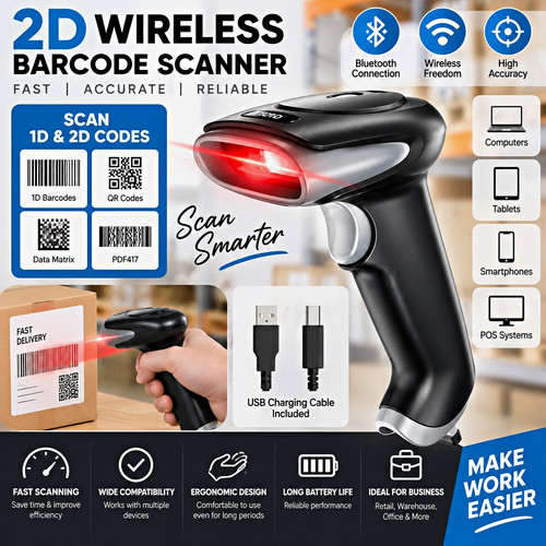 Wireless barcode scanner - 2d,