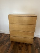 Ikea Malm 4-Drawer Chest of Drawers Oak Veneer 