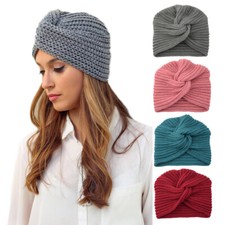 Women's Knitted Turban Head Wrap Cap Cancer Chemo Hair Loss Hat Indian Headwear