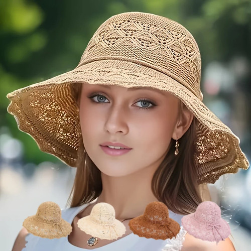 Ladies wide brim sun hat - wide,