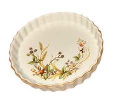 Vintage M&S St Michael Harvest Flan Dish Pattern Fluted Flan Pie Quiche Dish 9"