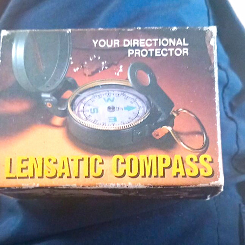 Black lensatic compass - black, for