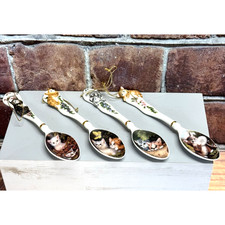Bradford Editions "Little Wonders" Purrfect Delights Porcelain Spoons Cat Kitten